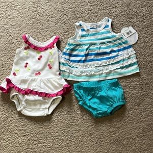 NWT -two Baby girl outfits for summer, 0-3 months. 2 outfits sold together
